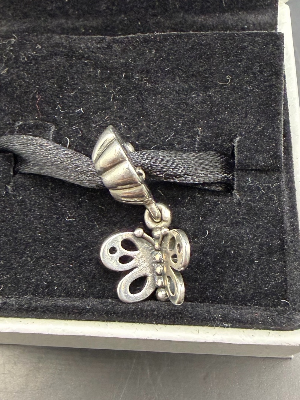 Pandora Butterfly Dangle Charm – Sterling Silver Openwork Design